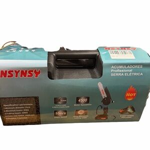 NSYNSY Cordless Mini Chainsaw Electric Handheld Saw w Case‎ Batteries New